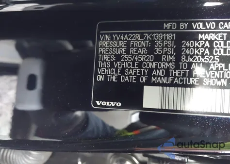 2019 Volvo Xc60 T6 Inscription из США, поврежденный, VIN YV4A22RL7K1391181